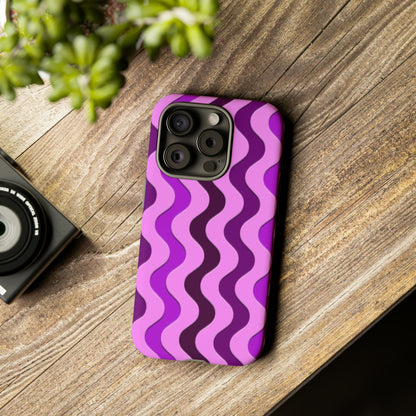 Vertical retro wavy purple and pink - Tough Cases