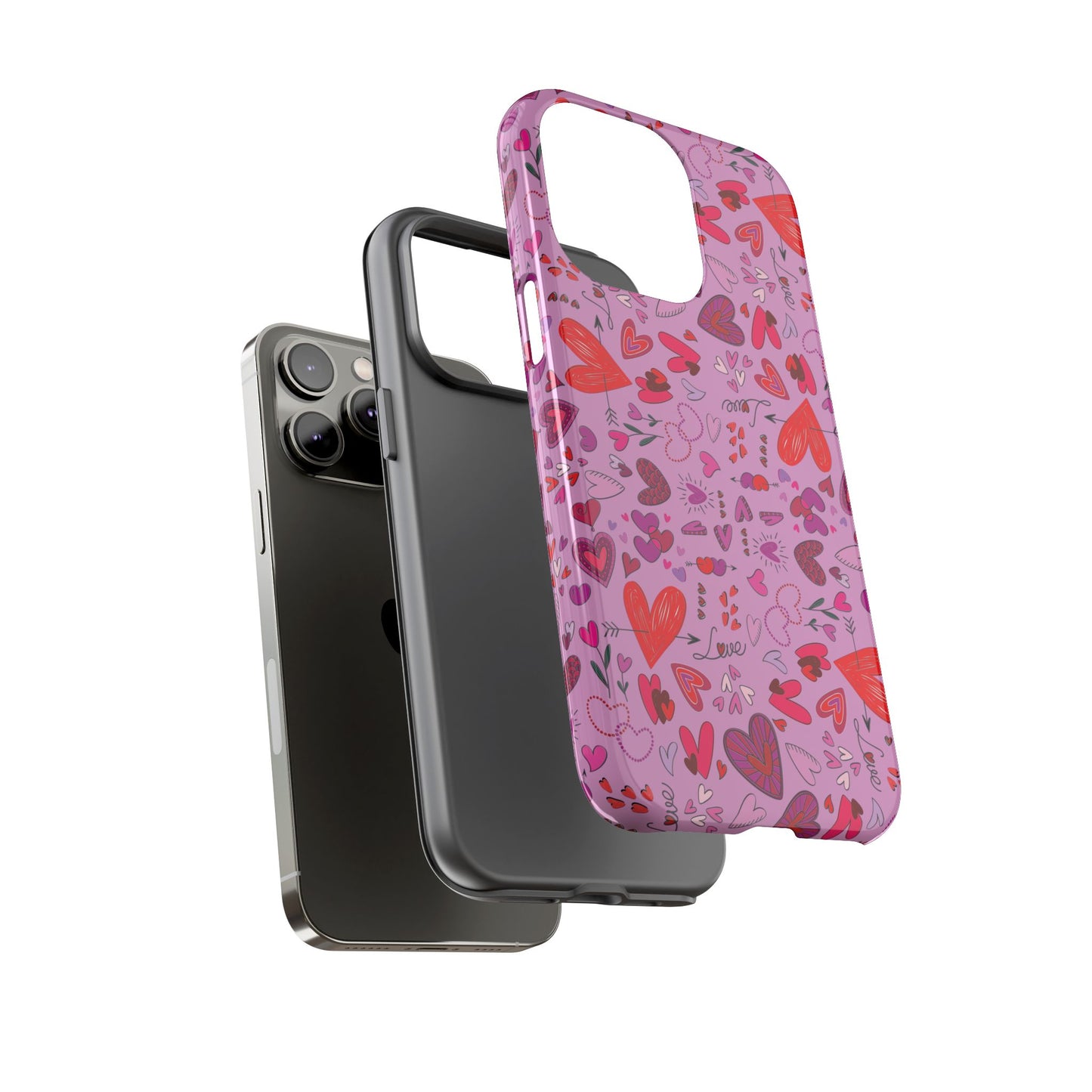 Heart Doodles - Fuschia Pink ff8eff - Tough Cases