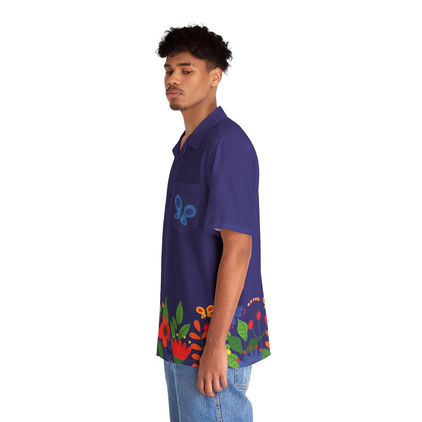 Bright Summer flowers - Ultramarine 160987 - Men's Hawaiian Shirt