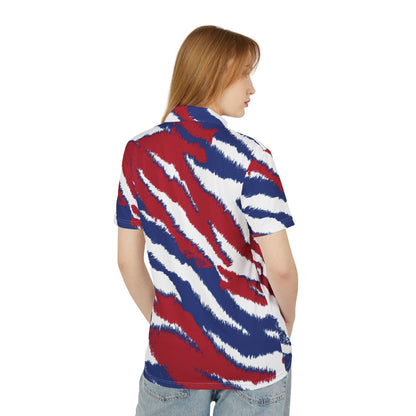 Red White and Blue Tiger Stripes - Unisex Polo Shirt