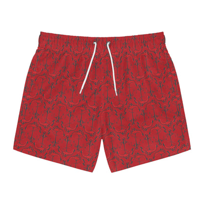 Anchors Away - Red - Dark Red ca1028 - Swim Trunks