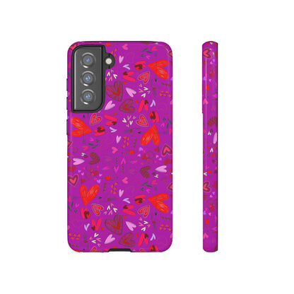 Heart Doodles - Deep Magenta B805AE - Tough Cases