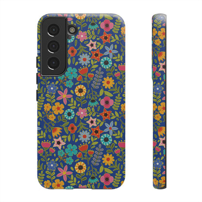 Playful Spring flowers - blue - Tough Cases