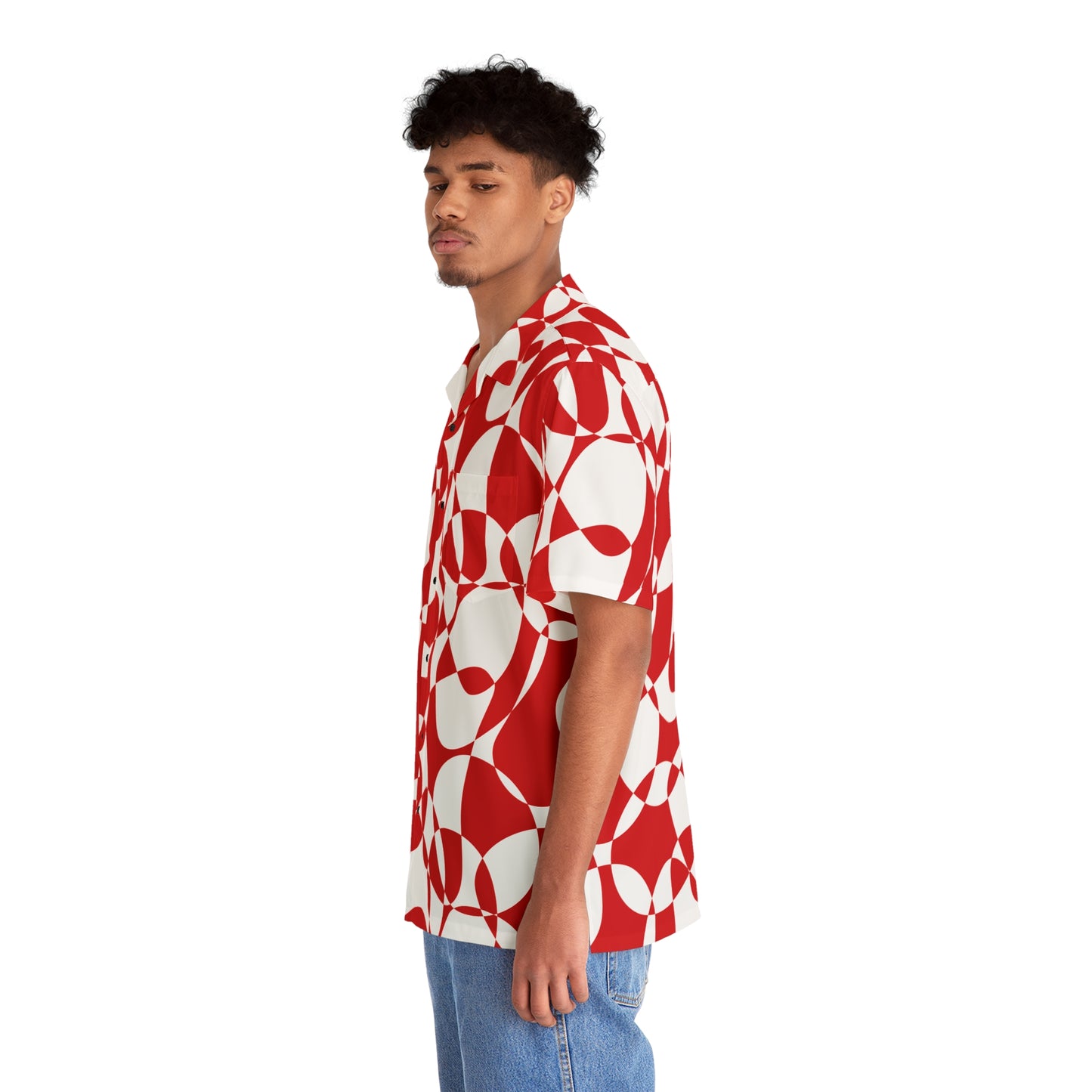 Scarlet Symphony - White - Men's Hawaiian Shirt