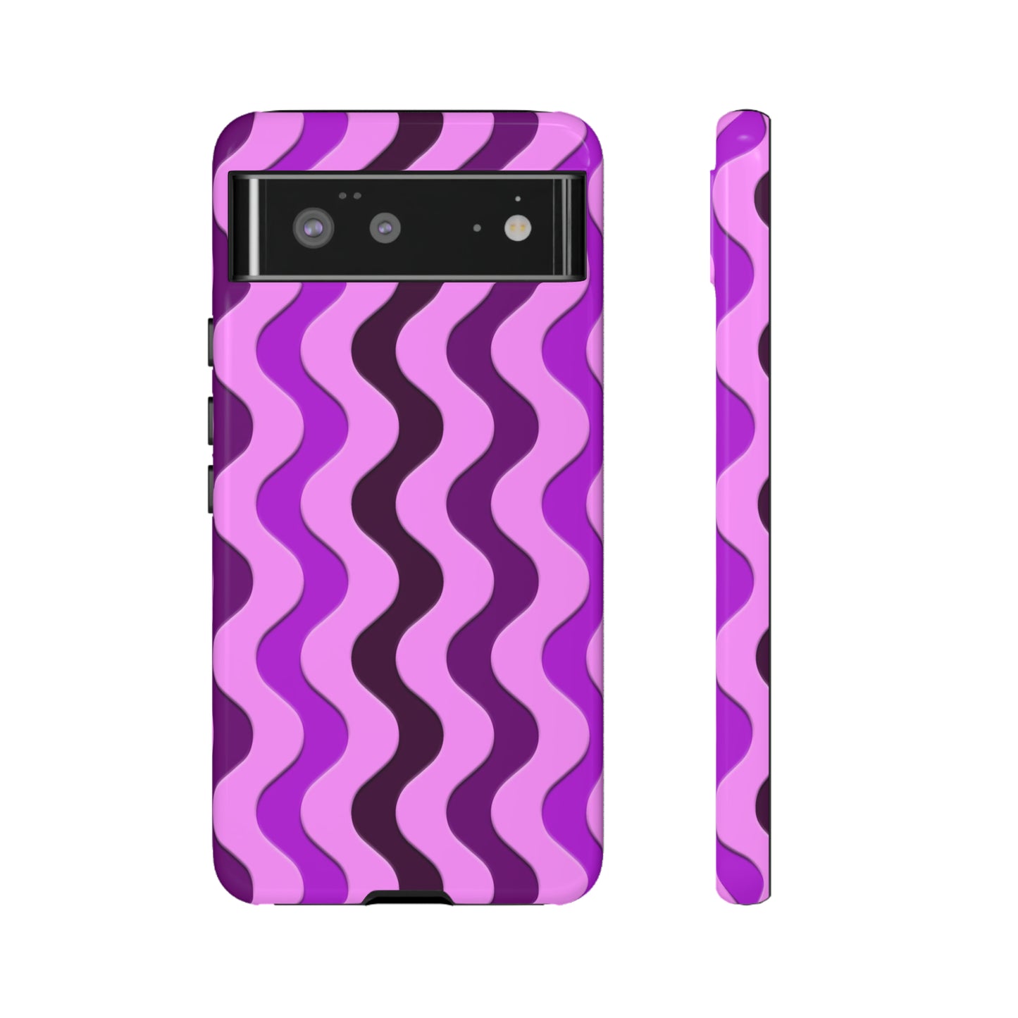 Vertical retro wavy purple and pink - Tough Cases