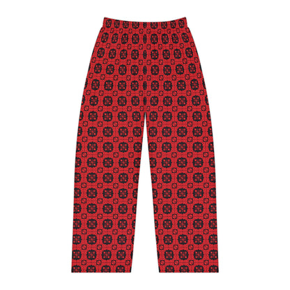 Letter Art - B - Red - Black 000000 - Women's Pajama Pants (AOP)