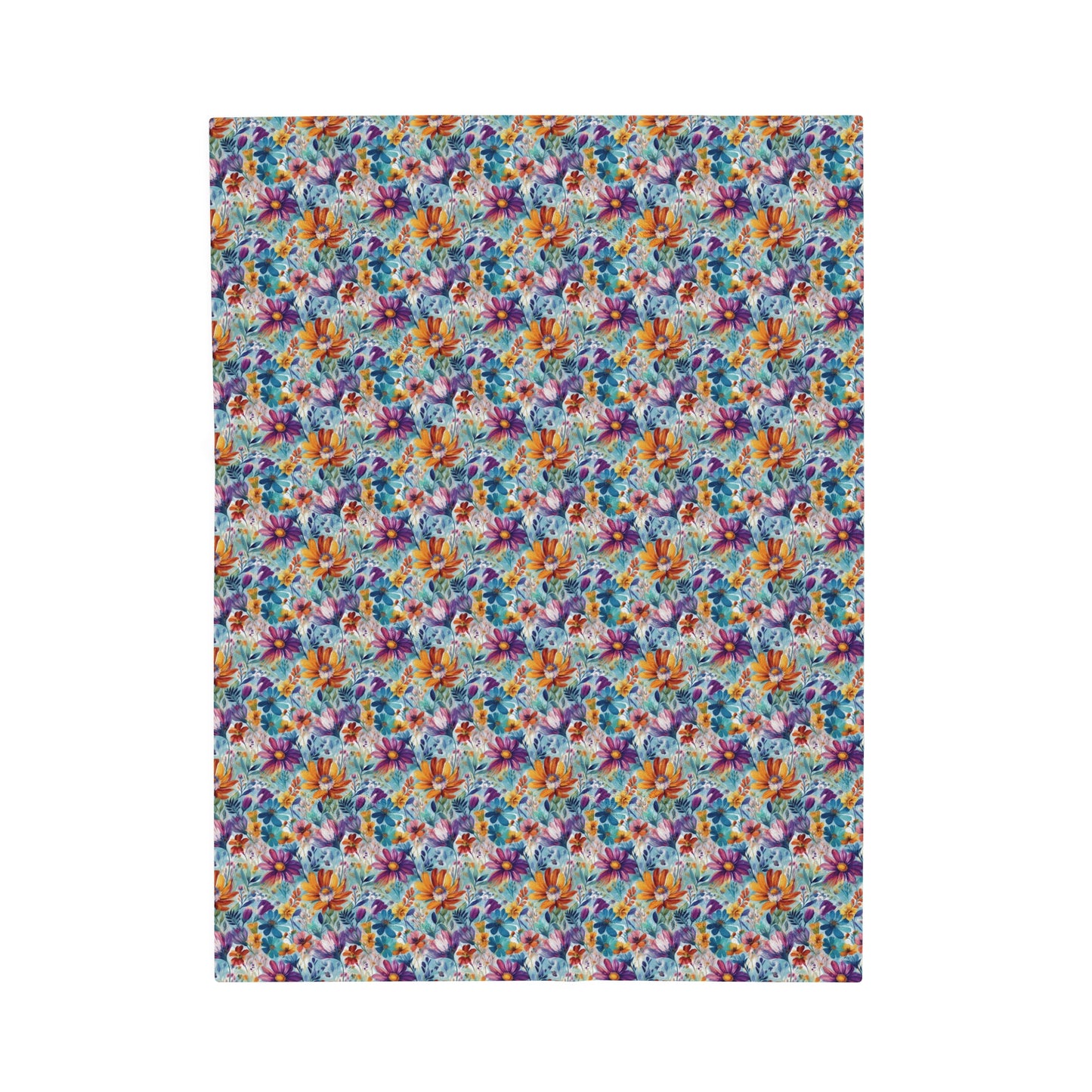 Wild Flowers - AI Generated - Velveteen Plush Blanket