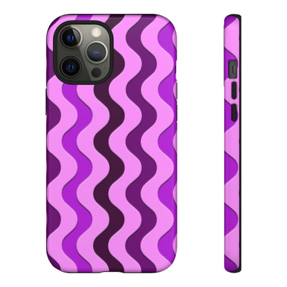 Vertical retro wavy purple and pink - Tough Cases