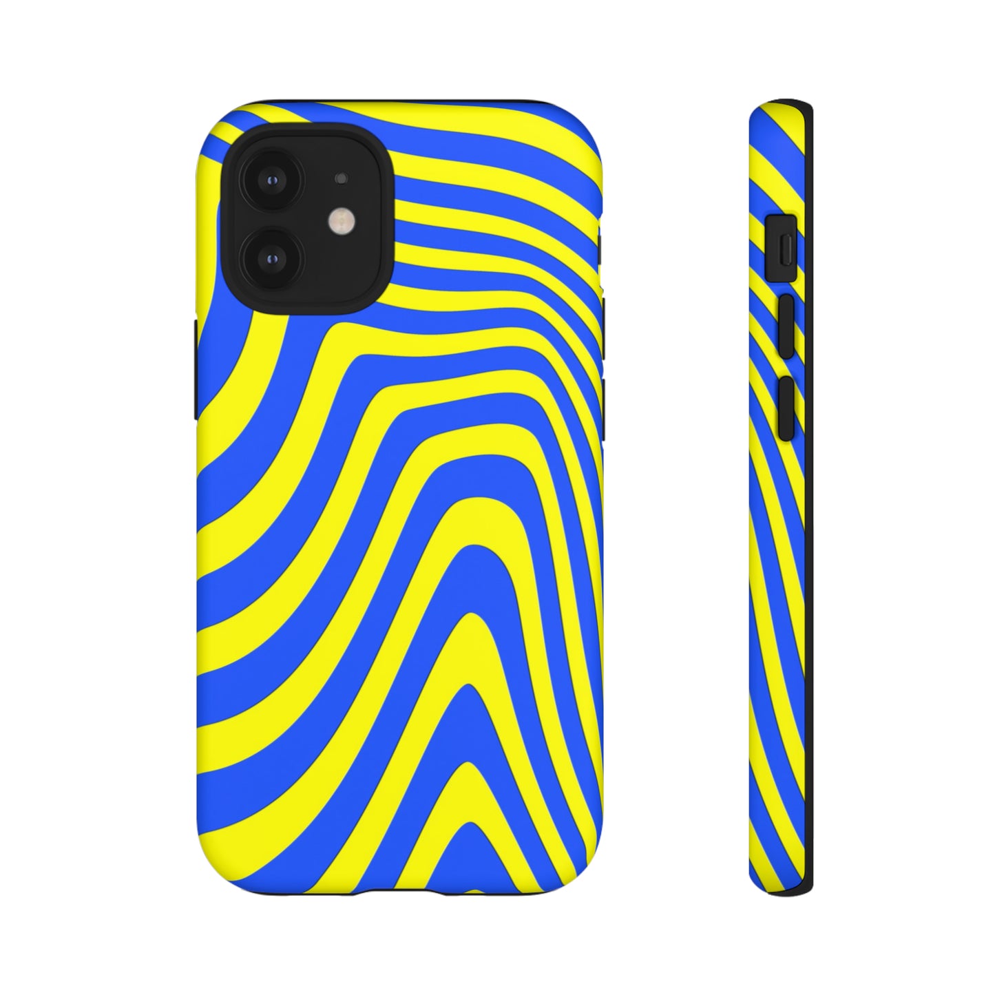 Retro wavy - yellow and blue - Tough Cases