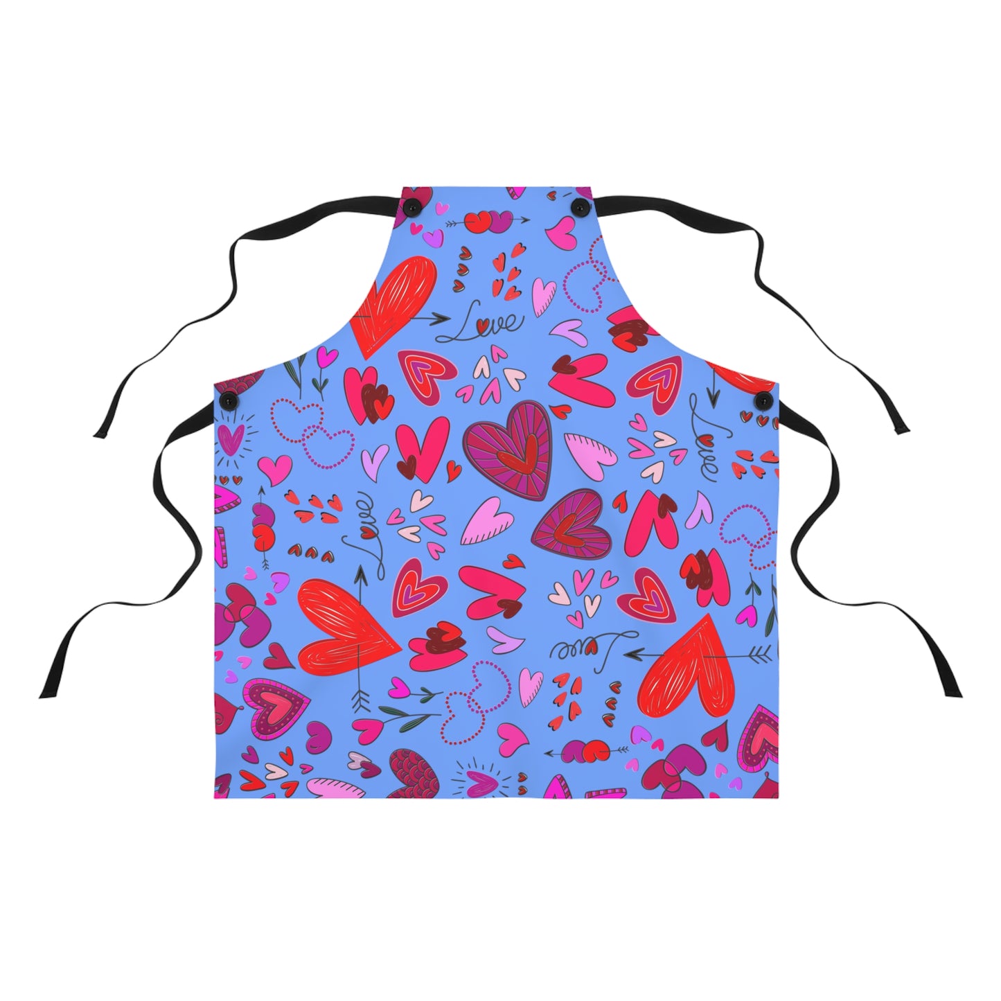 Heart Doodles - Fennel Flower 74a6ff - Apron