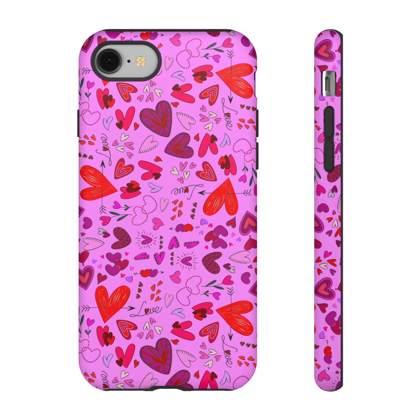 Heart Doodles - Fuschia Pink ff8eff - Tough Cases