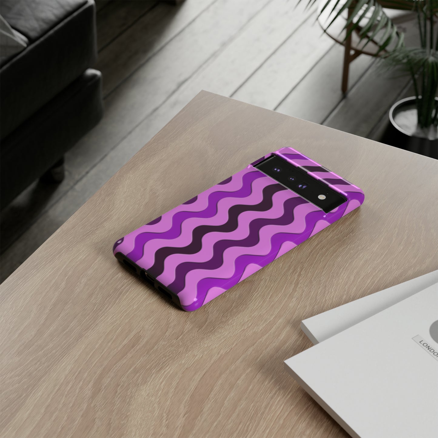 Vertical retro wavy purple and pink - Tough Cases