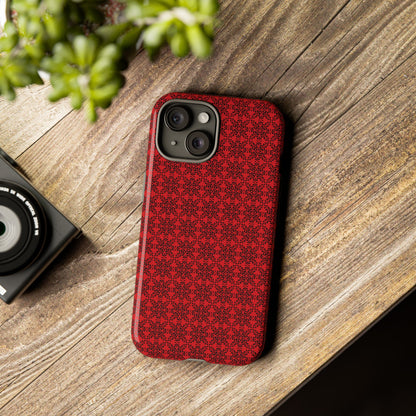 Vibrant Kaleidoscope - Black - Scarlet - Tough Cases