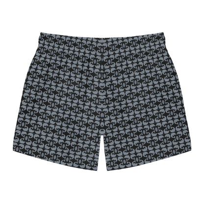 Playful Dolphins - Black 000000 - Swim Trunks