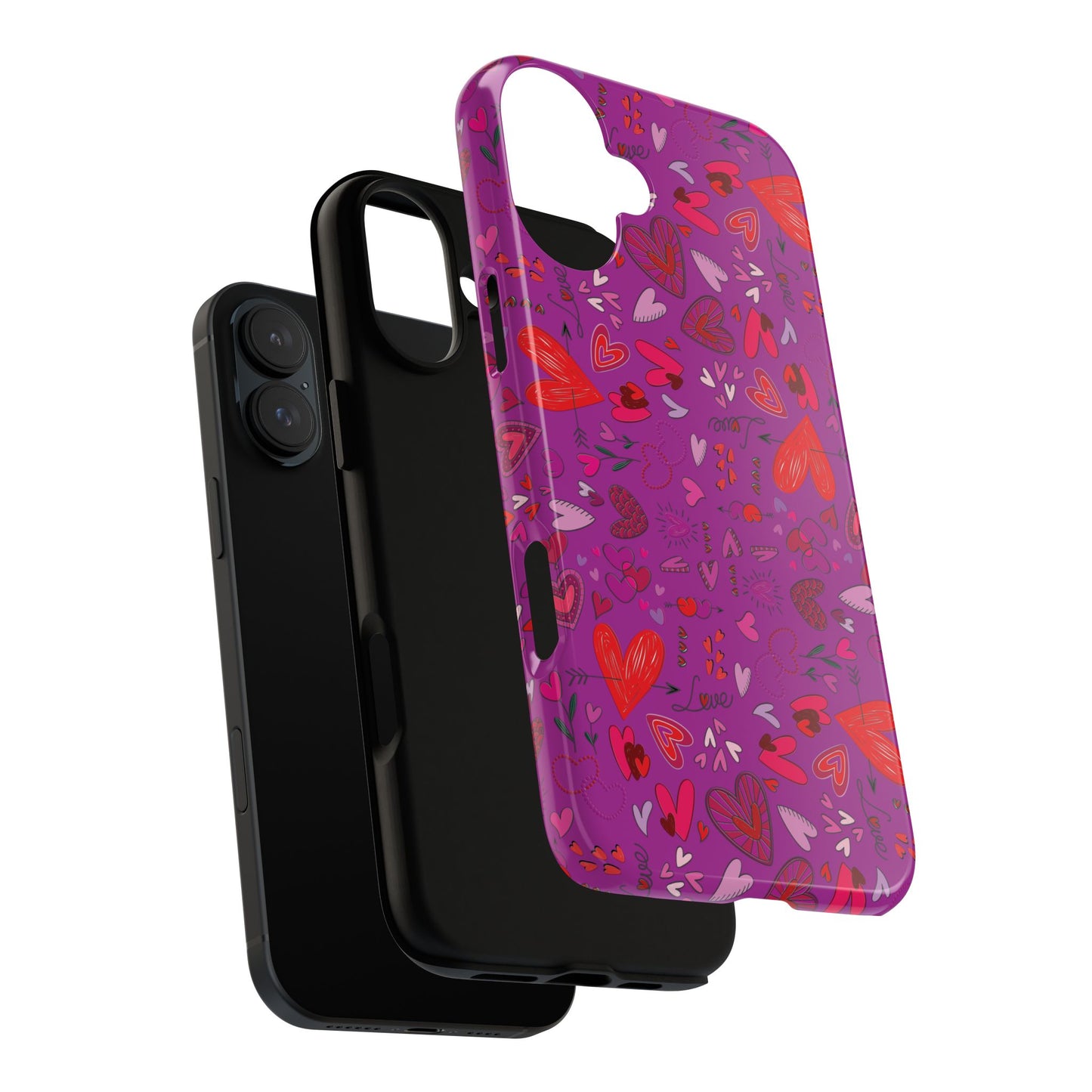 Heart Doodles - Deep Magenta B805AE - Tough Cases