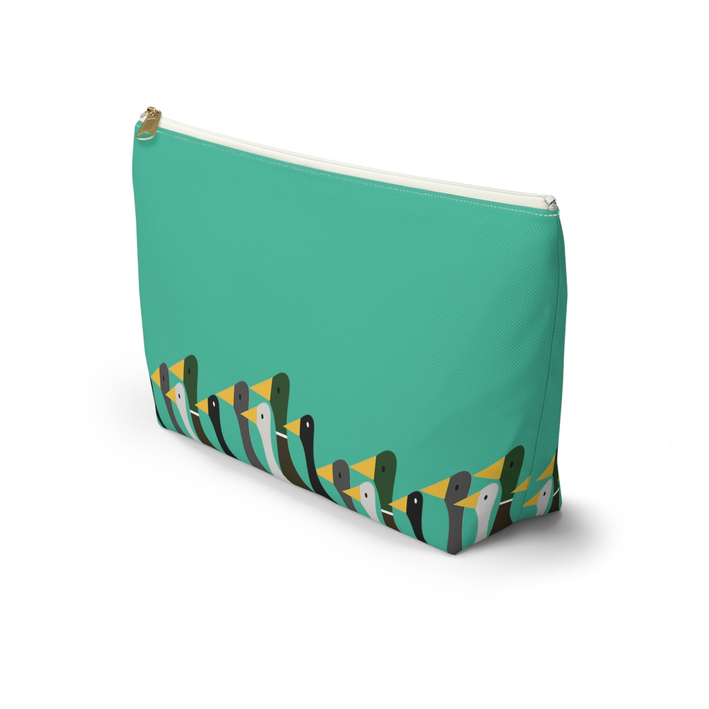 Marching ducks - Turquoise 12d3ad - Accessory Pouch w T-bottom