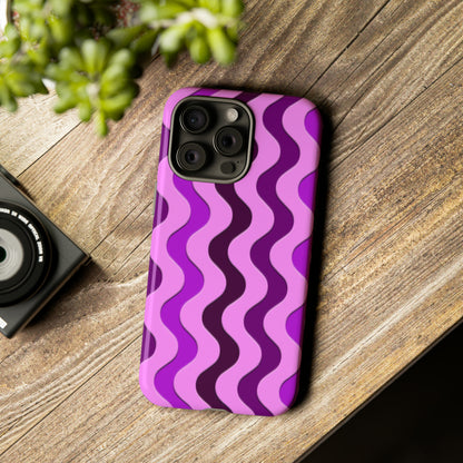 Vertical retro wavy purple and pink - Tough Cases