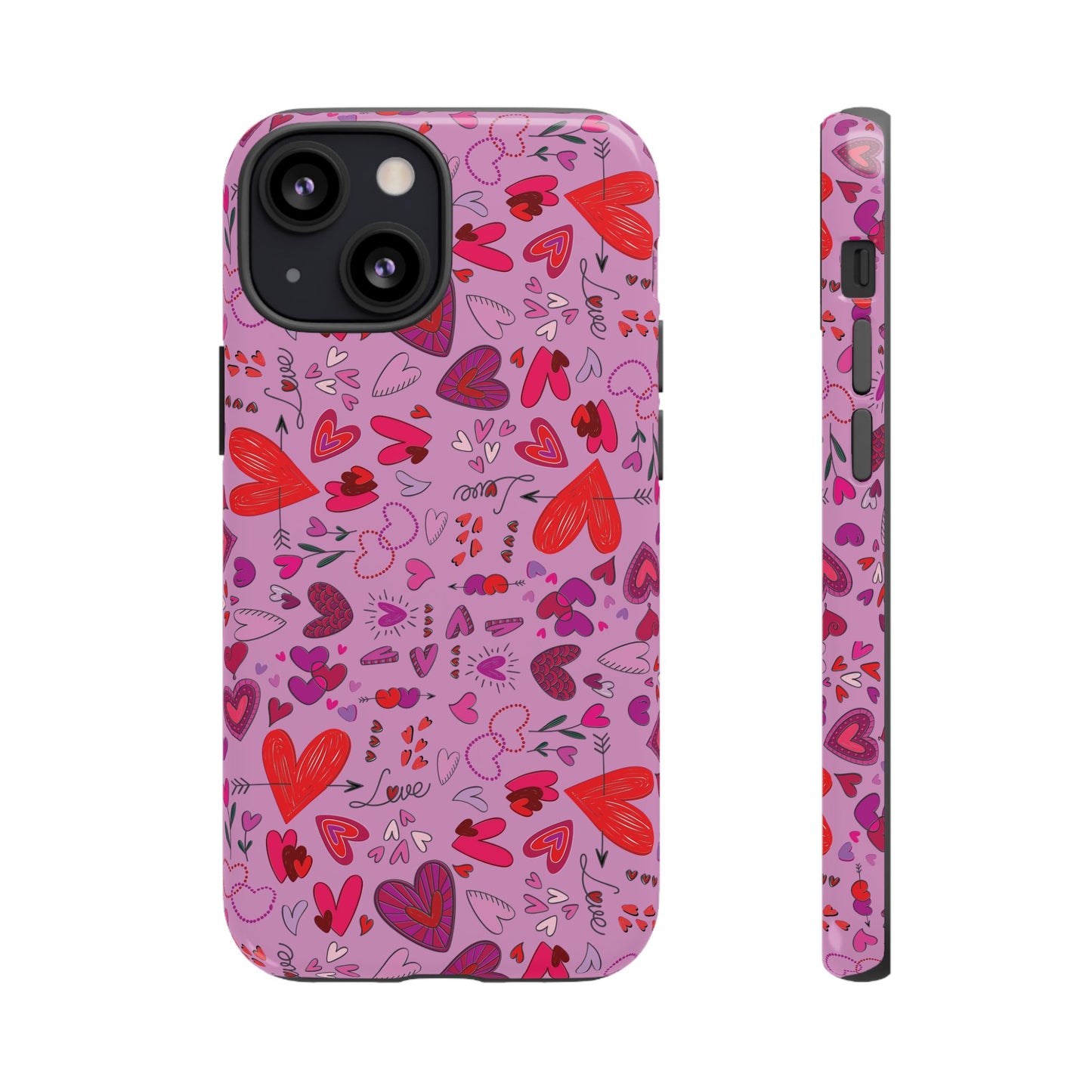 Heart Doodles - Fuschia Pink ff8eff - Tough Cases