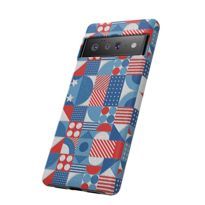 Red White and Blue Bold Pattern - BIG - Oil Paint Texture - Tough Cases