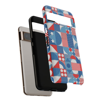 Red White and Blue Bold Pattern - BIG - Oil Paint Texture - Tough Cases