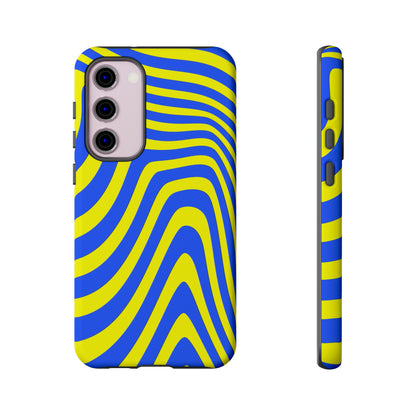 Retro wavy - yellow and blue - Tough Cases