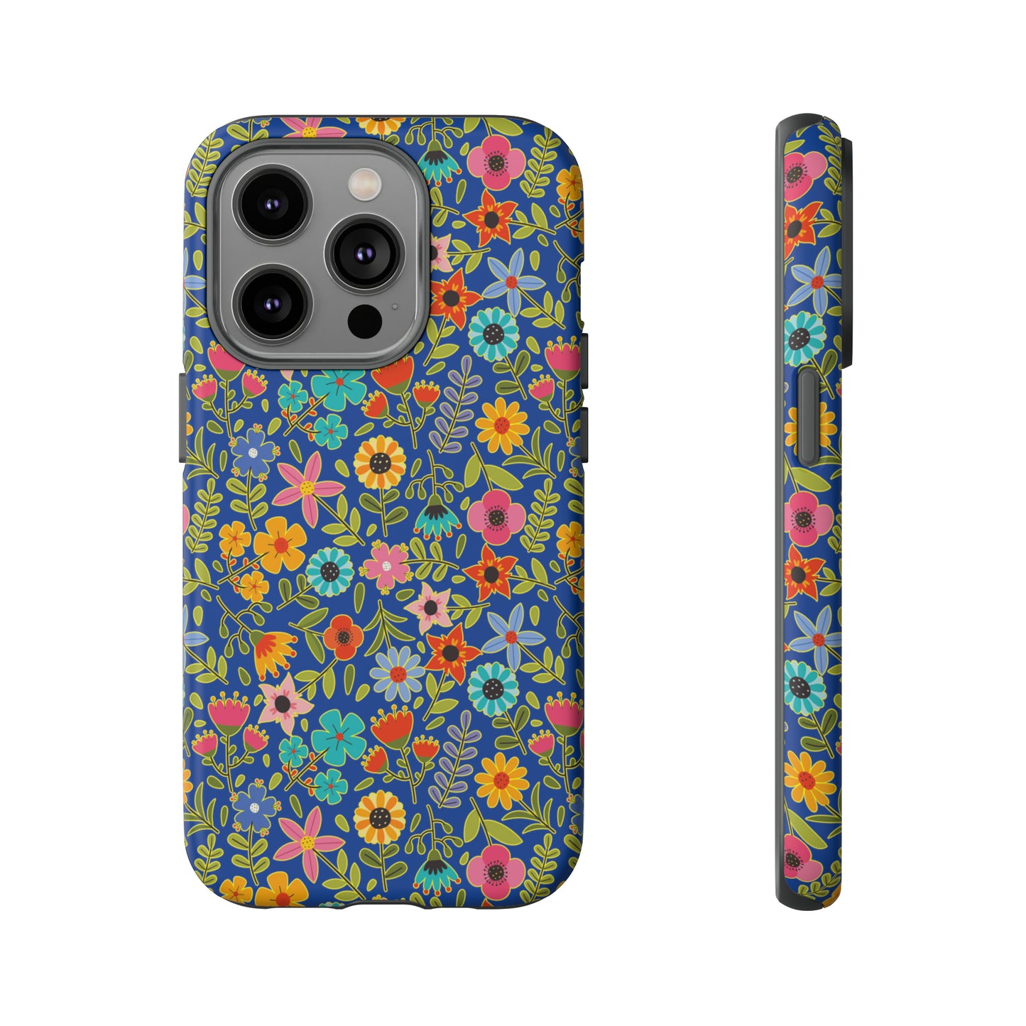 Playful Spring flowers - blue - Tough Cases