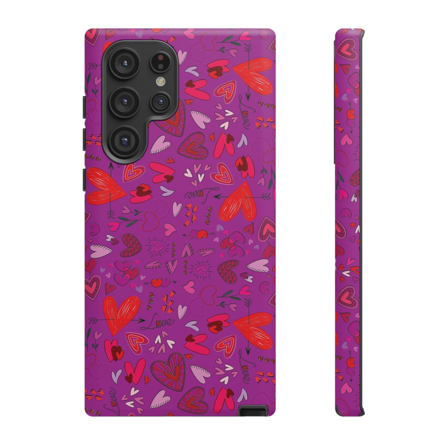 Heart Doodles - Deep Magenta B805AE - Tough Cases