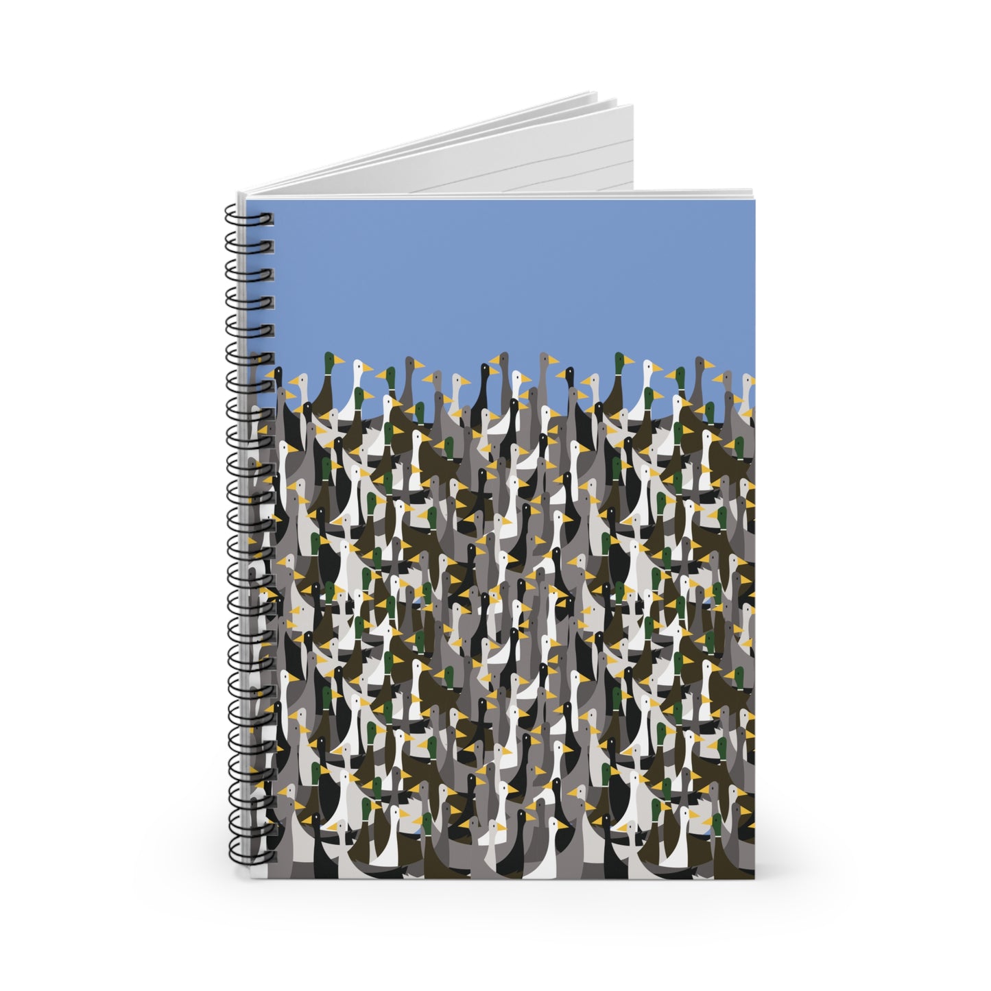 That is a LOT of ducks - Fennel Flower 74a6ff - Spiral Notebook - Ruled Line