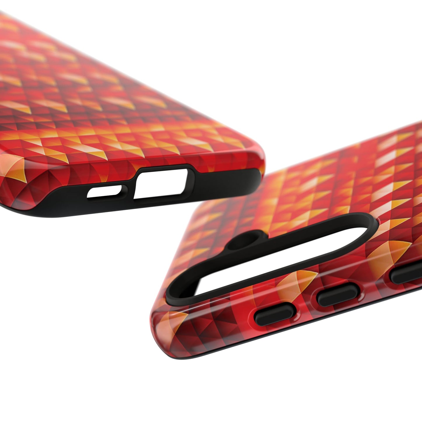 Geometric Flame - Red Triangles - Boston University Red d00000 - Tough Cases