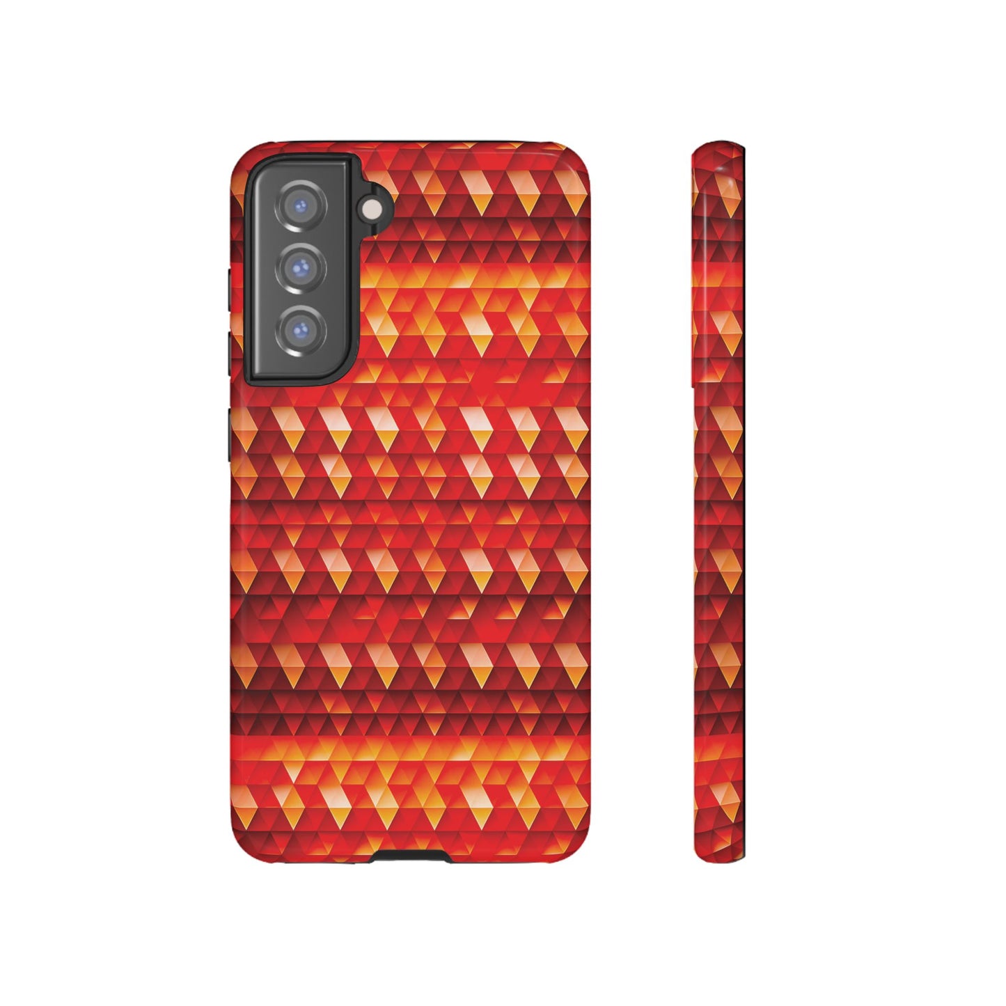 Geometric Flame - Red Triangles - Boston University Red d00000 - Tough Cases