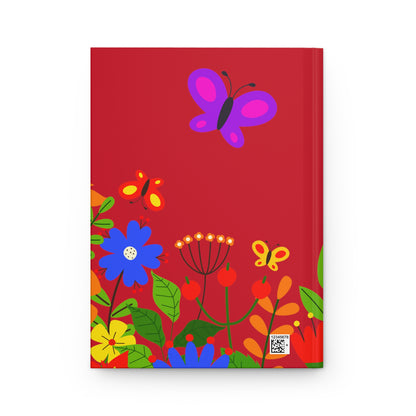 Bright Summer flowers - Red ca1028 - Hardcover Journal Matte