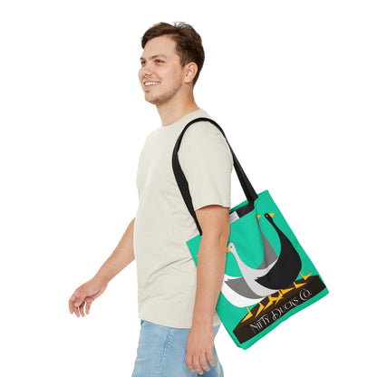 Nifty Ducks Co. Logo - Turquoise 12d3ad - Tote Bag