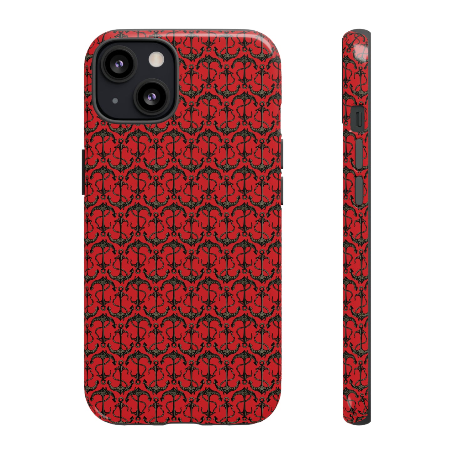 Anchors Away - Black Gray - Scarlet de0000 - Tough Cases