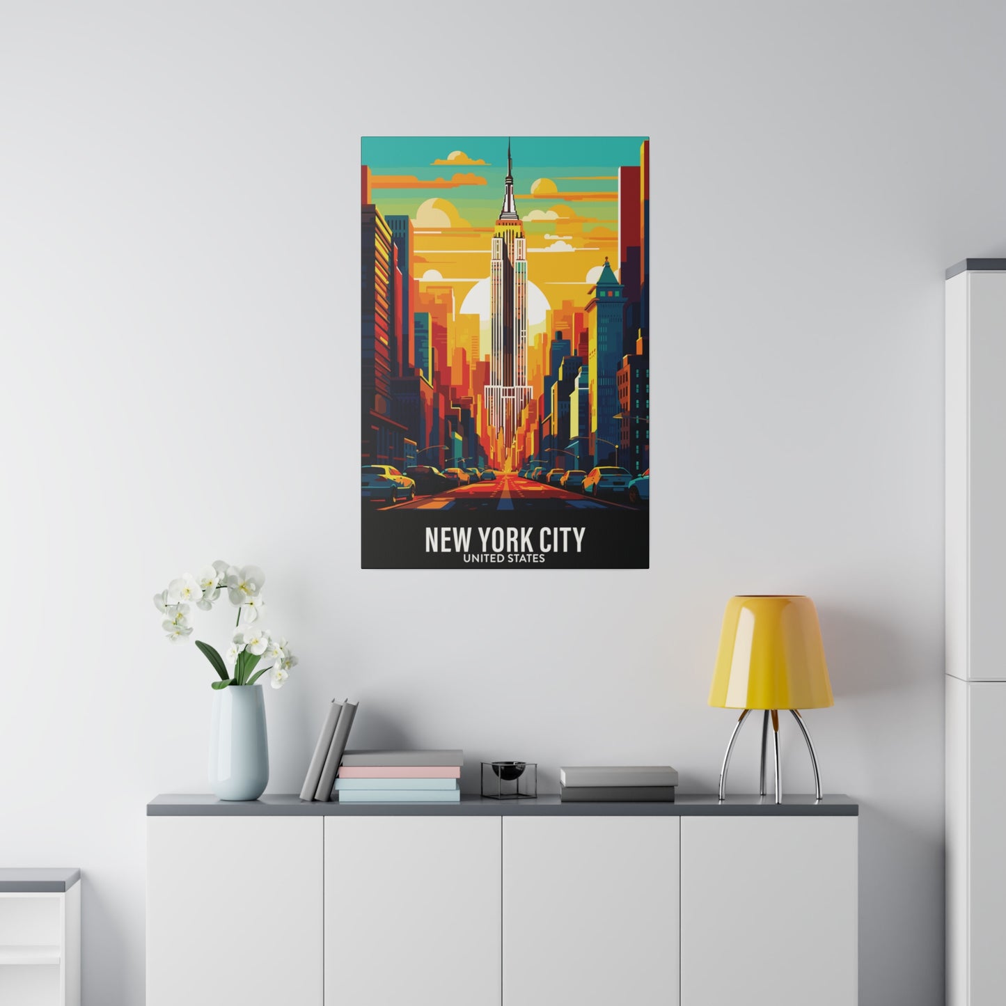 New York City - United States - Black 000000 - Matte Canvas, Stretched, 0.75"