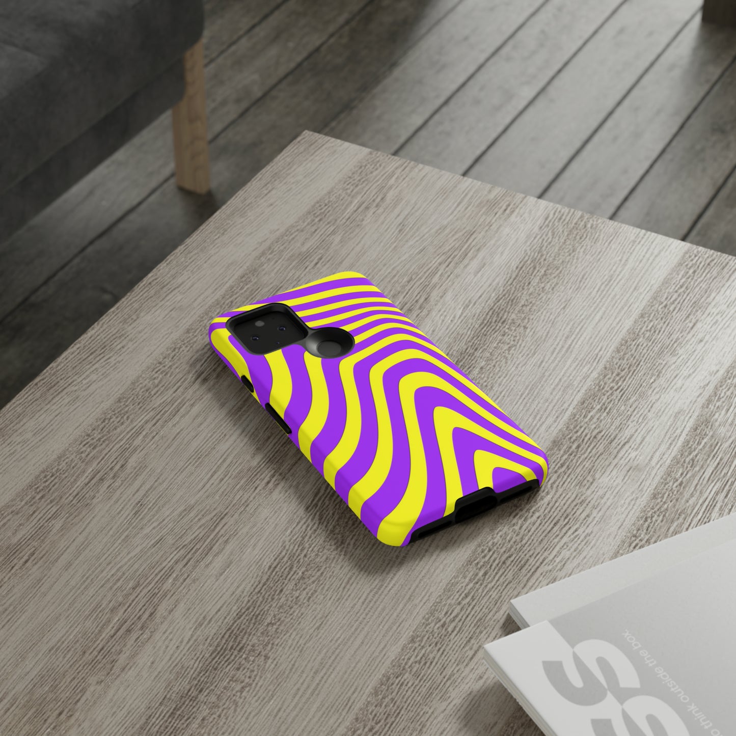 Retro wavy - yellow and purple - Tough Cases