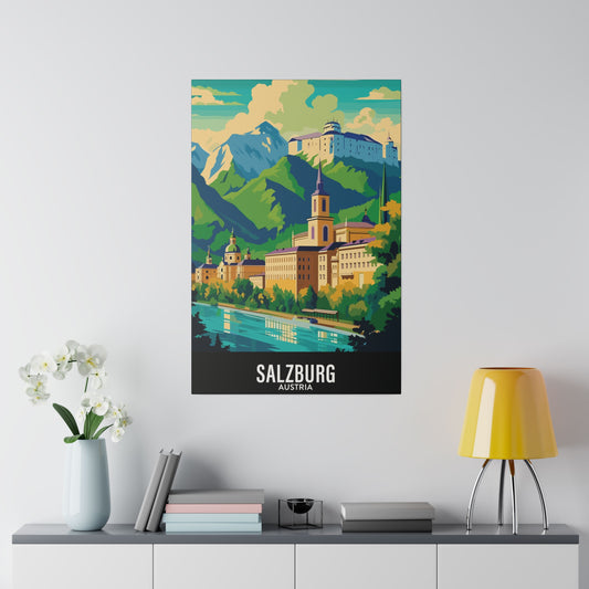 Salzburg - Austria - Black 000000 - Matte Canvas, Stretched, 0.75"