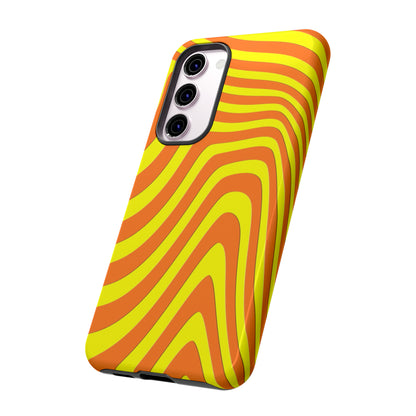 Retro wavy - yellow and orange - Tough Cases