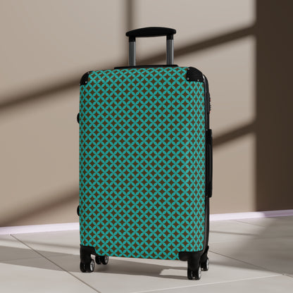 Moroccan Prints - Teal - Brown - Suitcase