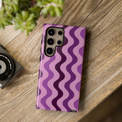 Vertical retro wavy purple and pink - Tough Cases