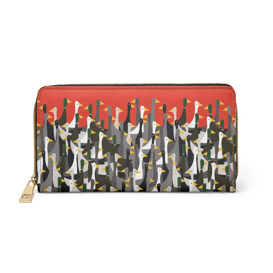 That is a LOT of ducks - Vermilion f13709 - Zipper Wallet