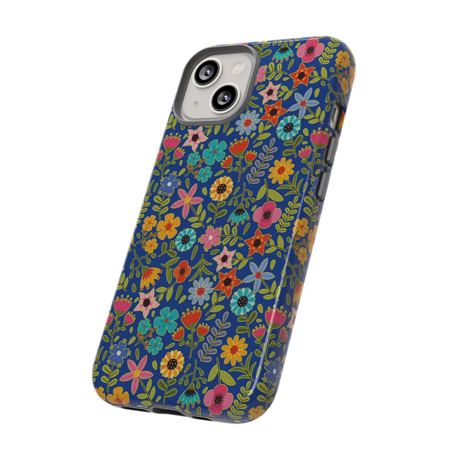 Playful Spring flowers - blue - Tough Cases