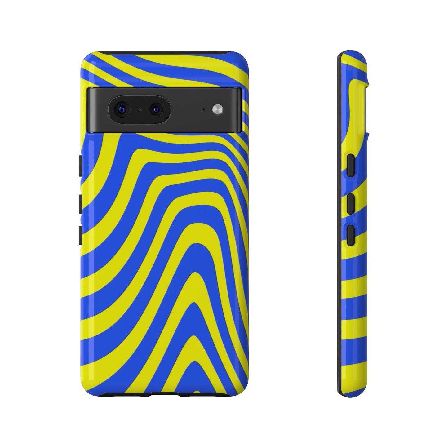 Retro wavy - yellow and blue - Tough Cases