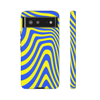 Retro wavy - yellow and blue - Tough Cases