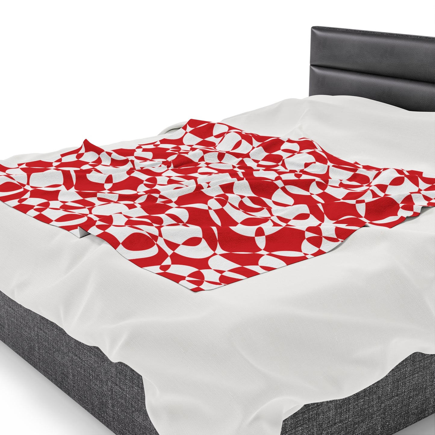 Scarlet Symphony - White - Velveteen Plush Blanket