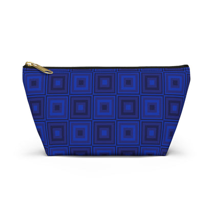 Blue Squares - Accessory Pouch w T-bottom