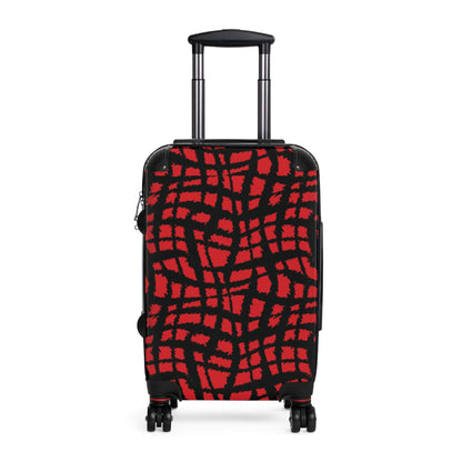 Crosshatch Craze - Black - Scarlet - Suitcases