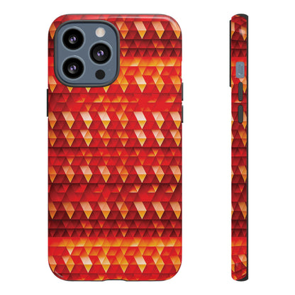 Geometric Flame - Red Triangles - Boston University Red d00000 - Tough Cases