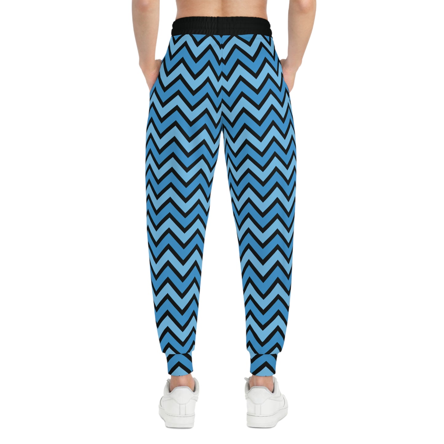 Blue Zig Zags on Black - Athletic Joggers