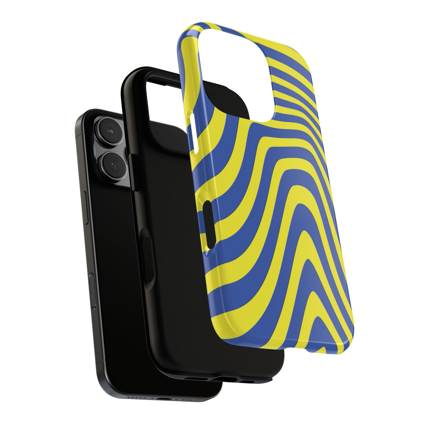 Retro wavy - yellow and blue - Tough Cases