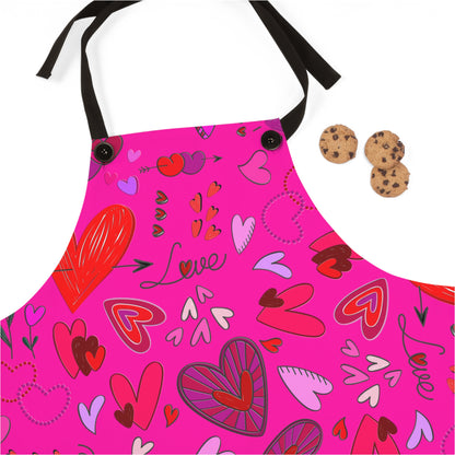 Heart Doodles - Mean Girls Lipstick ff00a8 - Apron